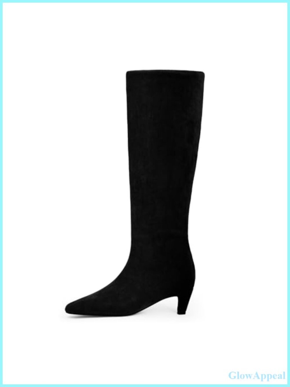 Faux Suede Knee High Boots Square Toe Kitten Heel Tall Boots